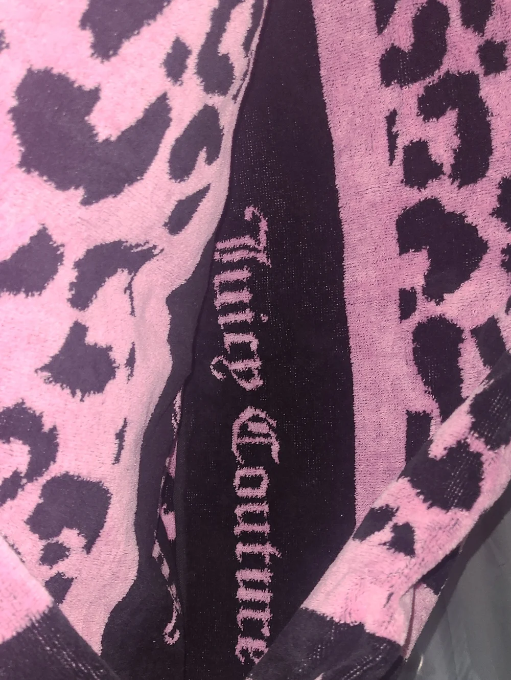 Juicy Couture Pink Leopard Print Beach Towel